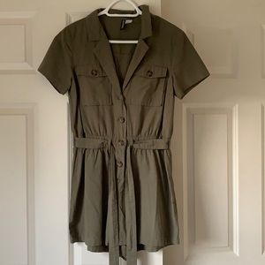 H&M Olive green utility romper, never worn